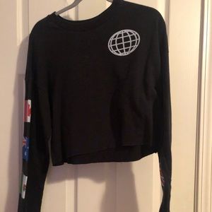 Cropped flag sweatshirt